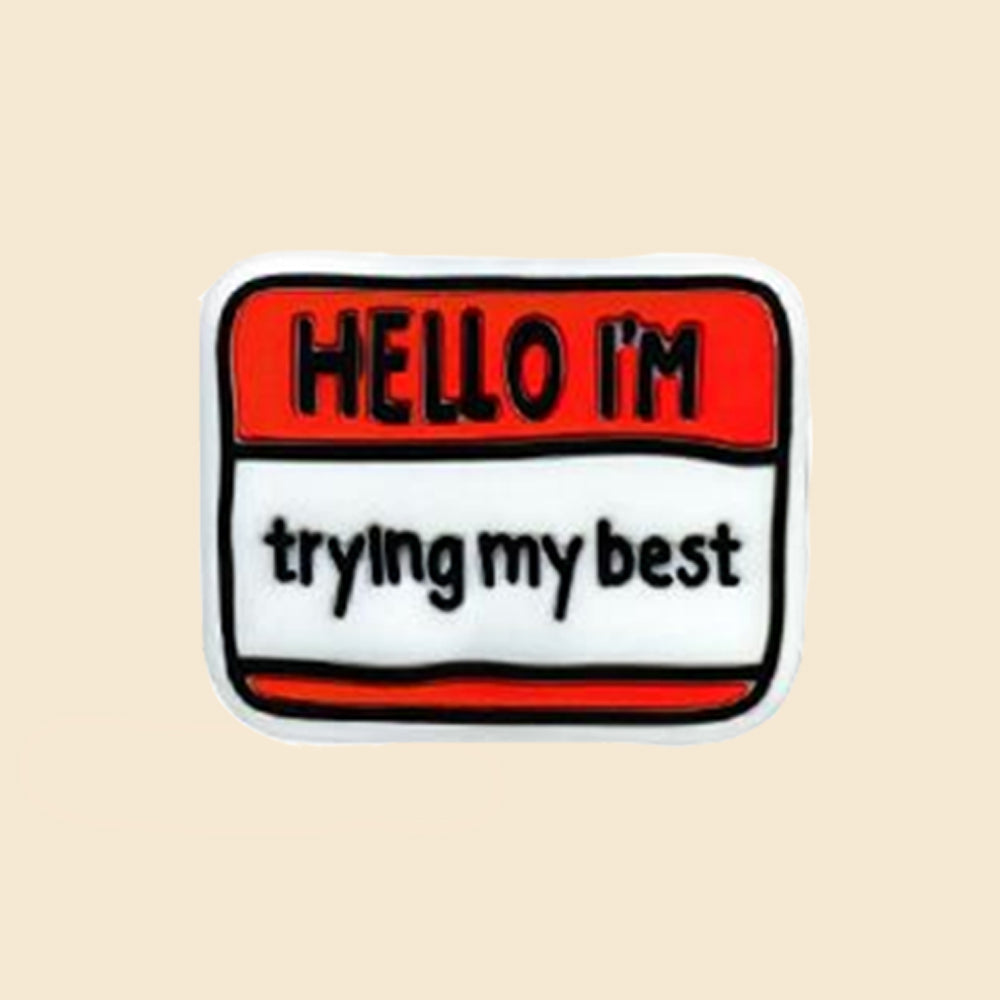 Wholesale 10pcs Cartoon Trying My Best Letter Silicone Beads